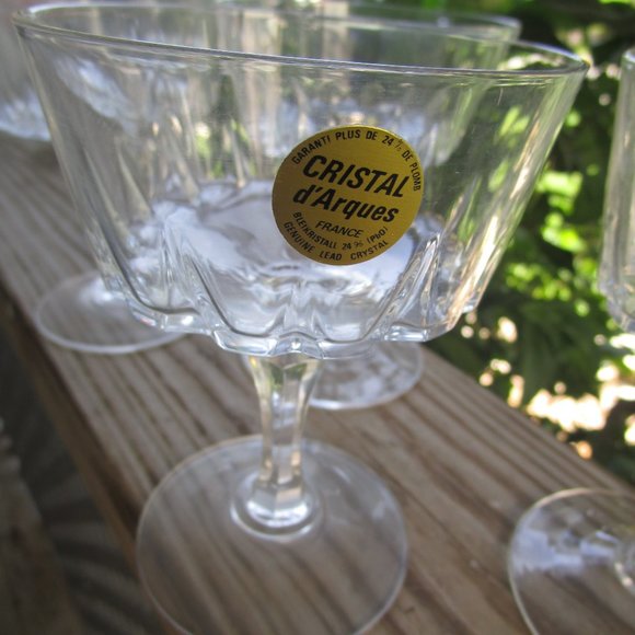 Set of 4 Cristal D Arques Versailles Lead Crystal Champagne Sherbet Glass 8  Oz
